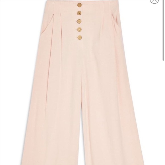 TopShop Cropped Wide Leg Trousers - Picture 2 of 8
